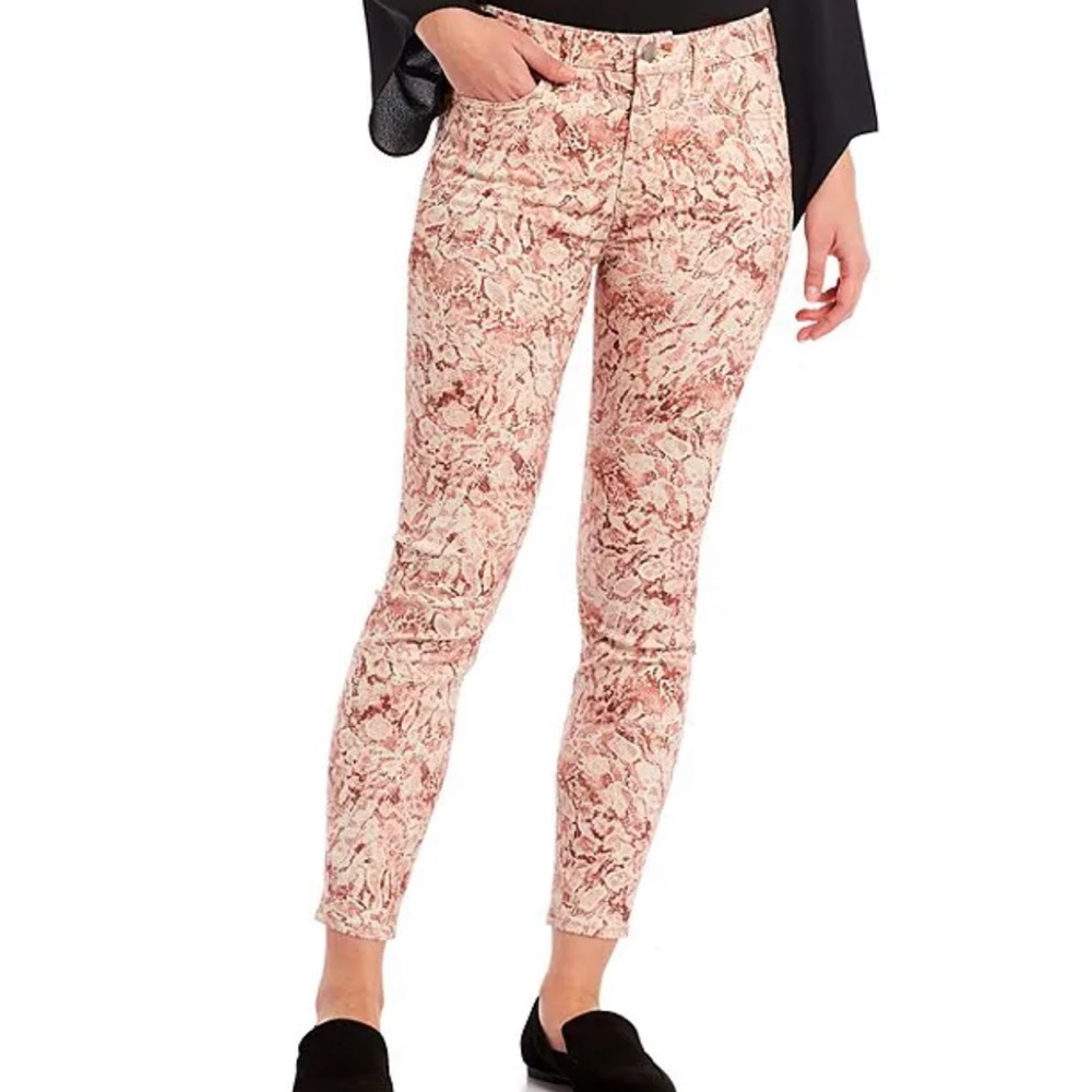 JEN7 by 7 for All Mankind Snakeskin Print Ankle Skinny Jeans